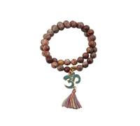 Bracelet femme Japa Mala bouddhiste à 45 perles - Pour la pratique des codes sacrés - Accessoire méditation et Yoga - Mala Tibétain avec symbole d'Om - Cadeaux originaux