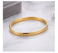 Bracelet - Femme - Jonc - Ovale - Rigide - Plaqué Or Jaune 750/1000 - 60 x 54 mm