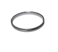 Bracelet - Femme - Jonc - Rigide - Ovale - Ciselé - Argent 925/1000 - Rhodié - 60 x 50 mm