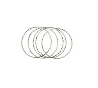 Bracelet - Femme - Jonc - Rigide - Rond - Ciselé - 65 mm - Acier - Argenté - Rhodié - Lot de 5