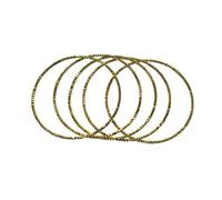 Bracelet - Femme - Jonc - Rigide - Rond - Ciselé - 65 mm - Acier - Chirurgical - Doré - Lot de 5