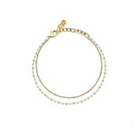 Bracelet LA PETITE STORY en Acier Jaune et Email Turquoise