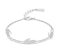 Lacoste Bracelet Chaîne Double pour Femme Collection CROCODILE en Acier Inoxydable avec des Charms en forme de Crocodile - 2040471