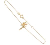 Bracelet Femme - L'ATELIER D'AZUR - Or Jaune 375/000 - Motif Fée Clochette - Maille Forçat
