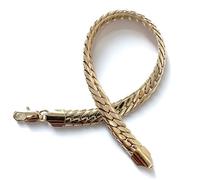 Bracelet - Femme - Maille Anglaise - Ciselée - 18 cm - Largeur - 6 mm - Plaqué Or Jaune 750/1000 - 3 Microns