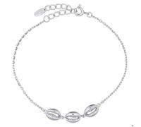 Bracelet - Femme - Maille Forçat - Coquillage - Cauri - Argent 925/1000 - Massif - 19,5 cm