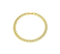 Bracelet - Femme - Maille Gourmette - Plaqué Or Jaune 750/1000 - 3 Microns - 18,5 cm - 5 mm - Fermoir Clip