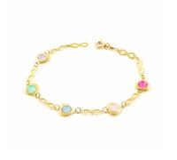 Bracelet Femme Or Jaune 9 Carats Brillant Multicolore Infini 20 cm - Certificat de Garantie - Mondepetit - 1448