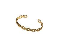 Bracelet - Femme - Ovale - Rigide - Ajustable - Plaqué Or Jaune 750/1000 - 3 Microns - 64 x 50 mm