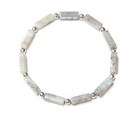 Bracelet Femme Pierre Naturelle, 7 Chakra Pierre De Lune Naturelle Perle Coupée Bracelet Gris Élastique Bracelet Yoga Charme De Mode Argent Poli Bijoux Pour Hommes Dames Cadeau De Noël