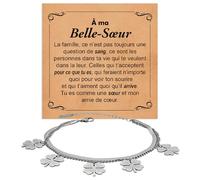 Bracelet Femme Pour Ma Belle-Sœur Anniversaire ou Noël Acier Inoxydable Poli de Très Haute Qualité Idées Cadeaux pour Elle Belle-Sœur - Coffret avec DÉDICACE incluse (Bracelet À ma belle-soeur 3)