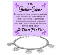 Bracelet Femme Pour Ma Belle-Sœur Anniversaire ou Noël Acier Inoxydable Poli de Très Haute Qualité Idées Cadeaux pour Elle Belle-Sœur - Coffret avec DÉDICACE incluse (Bracelet À ma belle-soeur 8)