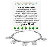 Bracelet Femme pour Noël Argent Or Anniversaire Idées Cadeaux pour elle Acier Inoxydable Idée Cadeau noël, Anniversaire - Coffret avec DÉDICACE incluse (Bracelet Âme Sœur Noël 1)