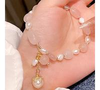 Bracelet Feng Shui - Bracelet d'amour en perles de cristal rose - Bonne chance pour les femmes - Reiki - Méditation - Bracelet à quartz - Méchant talisman - Prospérité - Argent - Bijoux de vacances