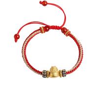 Bracelet Feng Shui, bracelet dragon doré, talisman de dragon en argent pur rempli d'or for 2024, amulette de cordon rouge animal du zodiaque, bijoux de vacances luxueux, succès, prospérité, bonne fort