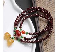 Bracelet Feng Shui Bracelet grenat naturel Bracelet de richesse Bracelet en cristal Chakra spirituel Pierres précieuses Multi-Gem Bracelet porte-bonheur Prospérité Positivité Chance, Double Wu Lou ( C