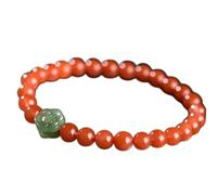 Bracelet Feng Shui Bracelet Naturel Agate Rouge du Sud Bracelet Jade Hetian Bonne chance pour les femmes Bracelets de méditation Reiki Talisman pour la prospérité Argent 2022 Bijoux de vacances