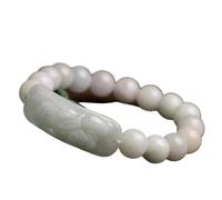 Bracelet Feng Shui, Feng Shui Amulette de richesse Véritable jadéite Pixiu Réfuter les rumeurs Bracelet Jade cireux Tourmaline incurvée Marque Lucky Talisman jade Guérison Chakra en cristal Fortune