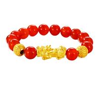 Bracelet Feng Shui Pi Xiu/Pi Yao - Agate noire - Bracelet porte-bonheur pour hommes et femmes - Chakra - Bracelets de méditation - Défense des mauvais esprits - Talisman pour la prospérité - Obsidia