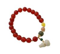 Bracelet Feng Shui, Pixiu Bracelet de Richesse Authentique Hetian Jade Gem Cristal Reiki Amulette Chanceux Richesse éloigner Les mauvais Esprits Bracelet Cadeau inspirant, Gourde ( Color : Gourd_6.5 i