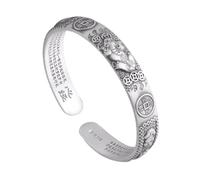 Bracelet Feng Shui Pixiu pour homme Bracelet en argent sterling 999 Design ouvert minimaliste vintage Cadeau d'anniversaire de Noël parfait pour la fête des pères