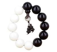 Bracelet Feng Shui porte-bonheur, bracelet Feng Shui, cordes Taiji Bagua, perles Dao à cercle unique, perles de Bouddha, perles mélangées, chapelet taoïste Yin et Yang Jade Bodhi, bracelet en ébène(20