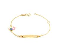 Bracelet Fille Enfant Esclave Unicornio Multicolor Mate et Brillante 14 cm Or Jaune 9 Carats Personnalisee pour Fille Enfant - Certificat de Garantie - Mondepetit - 1422