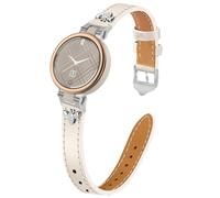 Bracelet fin en cuir compatible avec Garmin Lily 2, bracelet en cuir avec breloques, design féminin pour montre Garmin Lily 1
