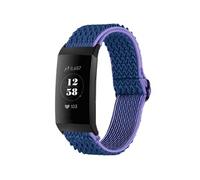 Bracelet Fitbit Charge 3,Fitbit Charge 4 Bracelet en nylon élastique avec connexion noire Bleu foncé