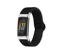 Bracelet Fitbit Charge 5 Bracelet en nylon élastique avec connexion argentée Noir