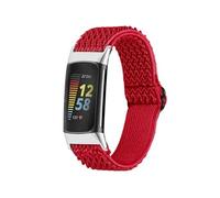 Bracelet Fitbit Charge 5 Bracelet en nylon élastique avec connexion argentée Rouge