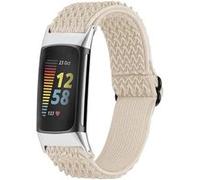 Bracelet Fitbit Charge 5 imoshion Bracelet en nylon élastique avec connexion argentée Beige G