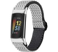 Bracelet Fitbit Charge 5 imoshion Bracelet en nylon élastique avec connexion argentée Blanc G