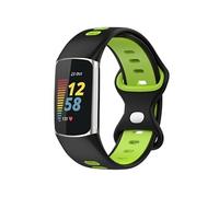 Bracelet Fitbit Charge 6,Fitbit Charge 5 Bracelet de sport en silicone sans trous avec bouton argenté Noir