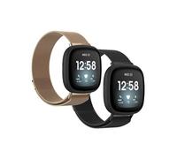 imoshion Bracelet de montre milanais Multipack pour le Fitbit Versa 4 / 3 / Sense (2) - Noir / Or Rose