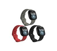 imoshion Multipack bracelet silicone pour le Fitbit Versa 4 / 3 / Sense (2) - Noir / Gris / Rouge