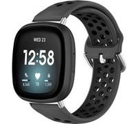 Bracelet Fitbit Versa 4 / Fitbit Versa 3 / Fitbit Sense 2 / Fitbit Sense iMOSHION® Siliconen sport bandje zilveren gesp zilveren kastaansluiting Gris