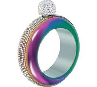Bracelet flasque avec strass et bouchon de bouteille 3,5 onces Portable Carafe d'alcool Bracelet en acier inoxydable fait à la main pour fête, bar, concert (couleur)