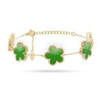 Bracelet Fleurs Vertes Doré