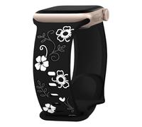 Bracelet floral gravé compatible avec Apple Watch 40 mm, 44 mm, 42 mm, 41 mm, 38 mm, 45 mm, 46 mm, 49 mm pour femme, joli bracelet de sport en silicone pour Apple Watch Series SE 3 2nd 11 10 9 8 7 6 5