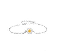 Bracelet floral style collège, bijoux en argent sterling S925, accessoires, petit bracelet chrysanthème pour femme, jaune tournesol, argent 925