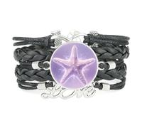 Bracelet Fortune,Amour,Étoile De Mer,Quantique,Ajustable,En Cuir Tressé | Multistrat,Punk,Bracelet,Fait main,Offre,Bangle,Accessoire,Amie,Amoureux,Ethnique,Amitié,Anniversaire,Noël,Musique,Art