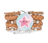 Bracelet Fortune,Shine,Étoile De Mer,Quantum,Ajustable,En Cuir Tressé | Multistrat,Punk,Bracelet,Fait main,Offre,Bangle,Accessoire,Amie,Amoureux,Ethnique,Amitié,Anniversaire,Noël,Musique,Art