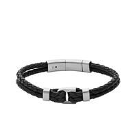 Bracelet - FOSSIL - 240361 - Acier Noir - Cuir Noir - Élégant et Confortable