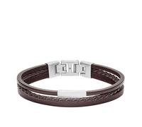 Bracelet - FOSSIL - Acier Blanc et Cuir Véritable - Mixte - Élégant - Durable