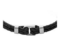 Bracelet FOSSIL en Acier et Cuir Noir