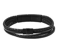 Bracelet FOSSIL en Cuir Noir