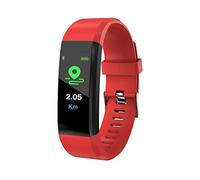 Bracelet FréQuence Cardiaque Pression ArtéRielle Tracker De Fitness Smart Band Smartband Bracelet Bluetooth pour Fitbits La Montre Intelligente (Rouge)