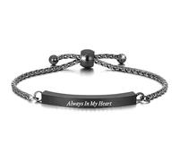 Bracelet funéraire pour cendres en acier inoxydable souvenir commémoratif, 25 cm, Acier inoxydable, Pas de gemme