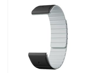 Bracelet Garmin Fenix, Bracelet de Montre Magnétique en Silicone Compatible avec Fenix 8/7/6/5 Black+Grey 22 mm
